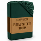 OLIVIA ROCCO Fitted Sheets Plain Dye Super Soft Easy Care Bed Linen Sets Easy-Care Hotel-Quality Comfort