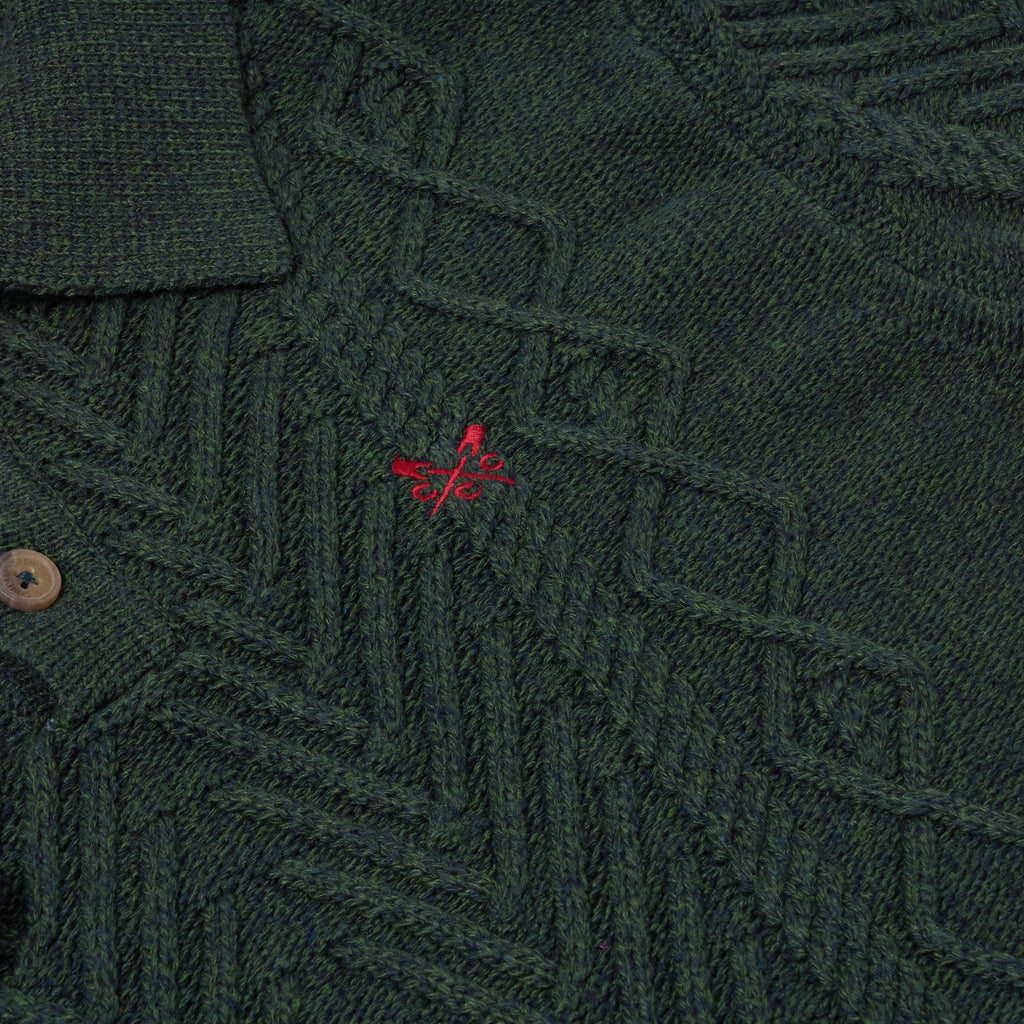 Crew Clothing Company Cable Knit Button Neck Jumper