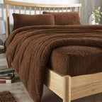 OLIVIA ROCCO Teddy Fleece Extra Deep Fitted Sheet Plush Soft Winter Bedding Snug Elastic