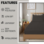 OLIVIA ROCCO Fitted Sheets Plain Dye Super Soft Easy Care Bed Linen Sets Easy-Care Hotel-Quality Comfort