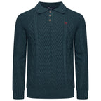 Crew Clothing Company Cable Knit Button Neck Jumper