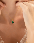 Emerald Pendant Necklace in 18k Gold Vermeil