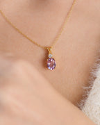 Lavender Amethyst Pendant Necklace in 18k Gold Vermeil