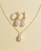 Large Freshwater Pearl Pendant Necklace in 18k Gold Vermeil