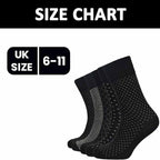 Sock Stack Mens Diabetic Non Elastic Cotton Socks 6 Pairs Size 6-11 Black Reinforced Heel Toe Multipack Value