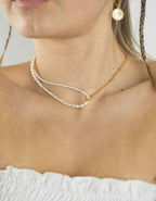 Chain Link Pearl Necklace