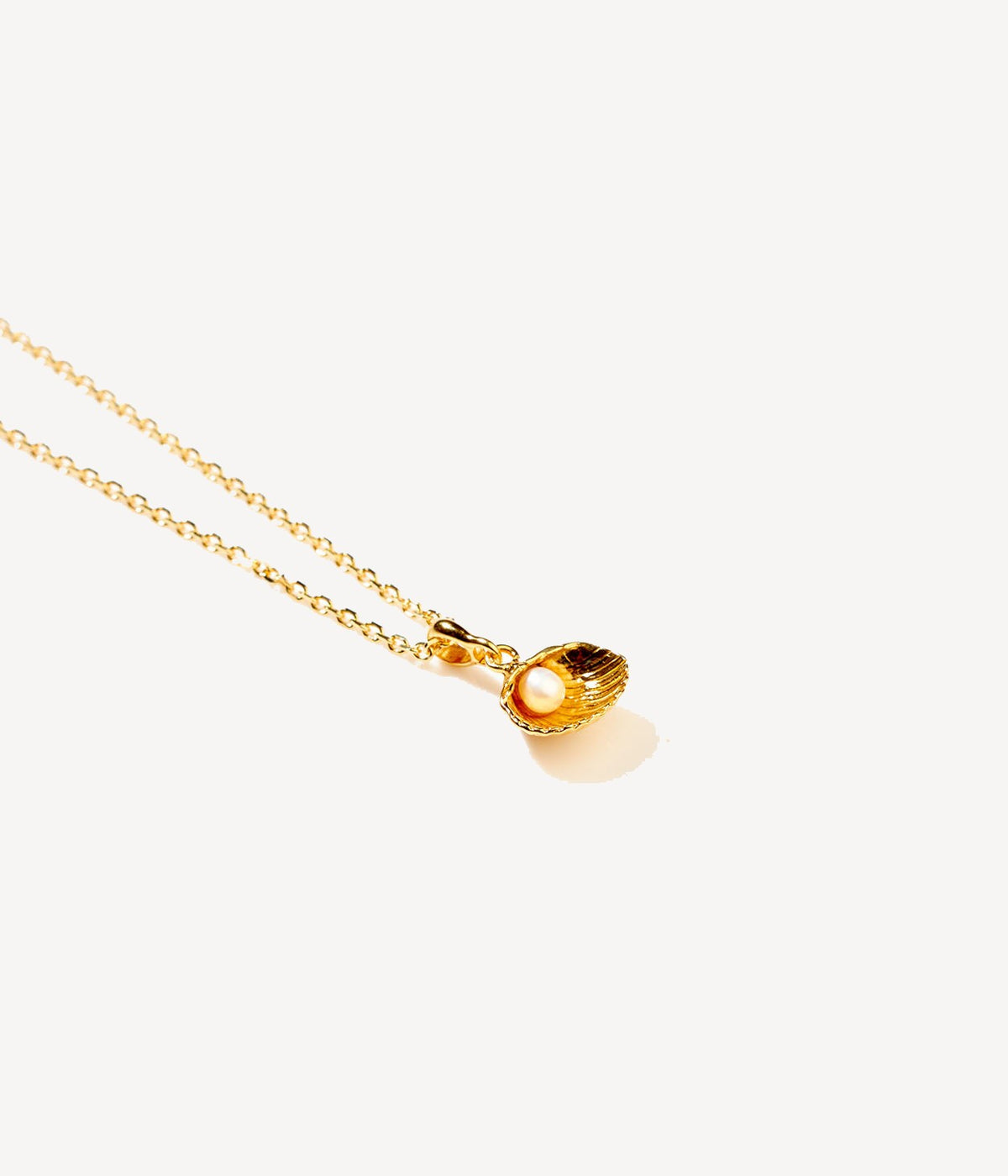 Gold Pearl Sea Shell Necklace