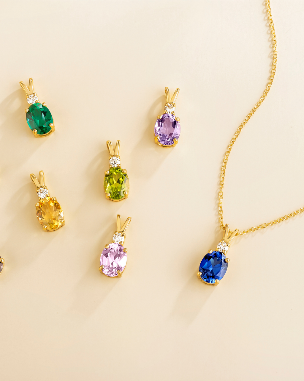 Emerald Pendant Necklace in 18k Gold Vermeil