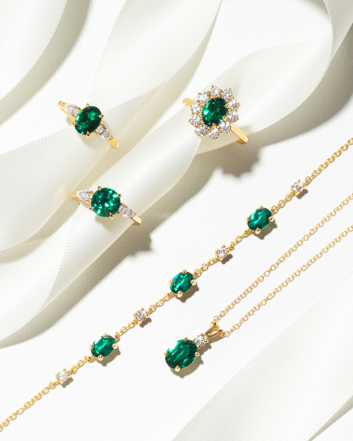 Emerald Pendant Necklace in 18k Gold Vermeil