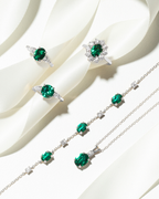 Emerald Pendant Necklace in Sterling Silver