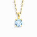 Sky Blue Topaz Solitaire Pendant Necklace in 18k Gold Vermeil