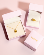 Blue topaz Emerald Cut Pendant Necklace in 18k Gold Vermeil