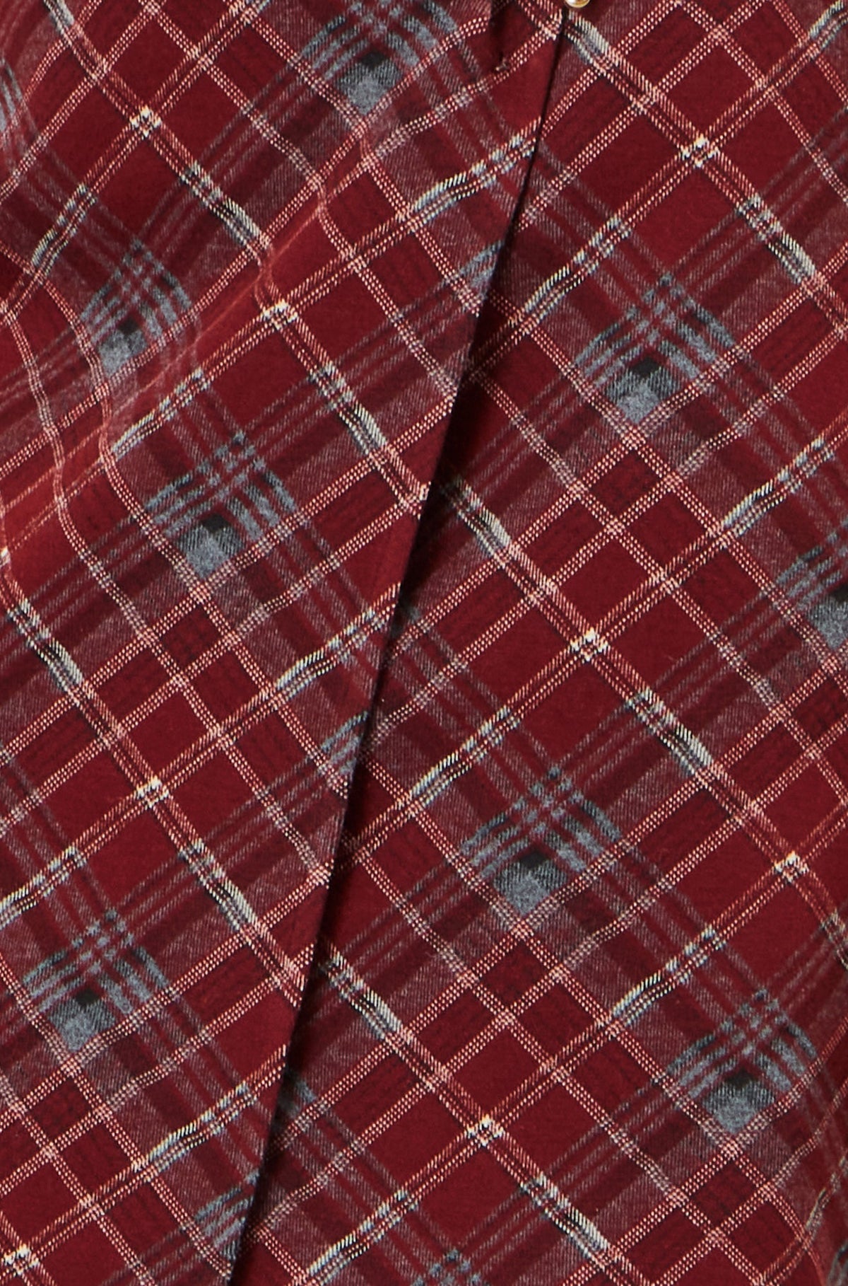 Yumi Burgundy Check Wrap Mini Skirt