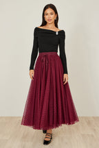 Yumi Black Sparkle Bardot Jumper With Diamante Detail