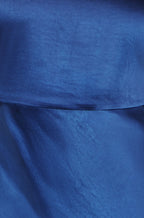 Yumi Navy Satin Halter Neck Midi Dress