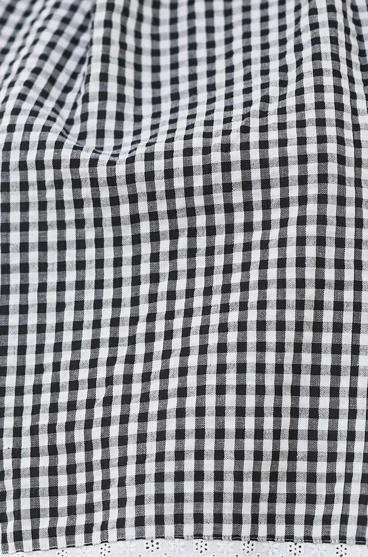 Yumi Black Gingham Cotton Midi Skirt