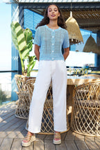 Yumi White Wide Leg Trousers