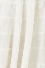 Yumi White Double Cotton Tiered Boho Maxi Skirt