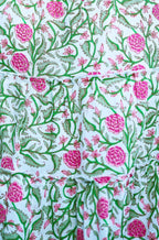 Yumi White Boho Print Cotton Floral Maxi Skirt