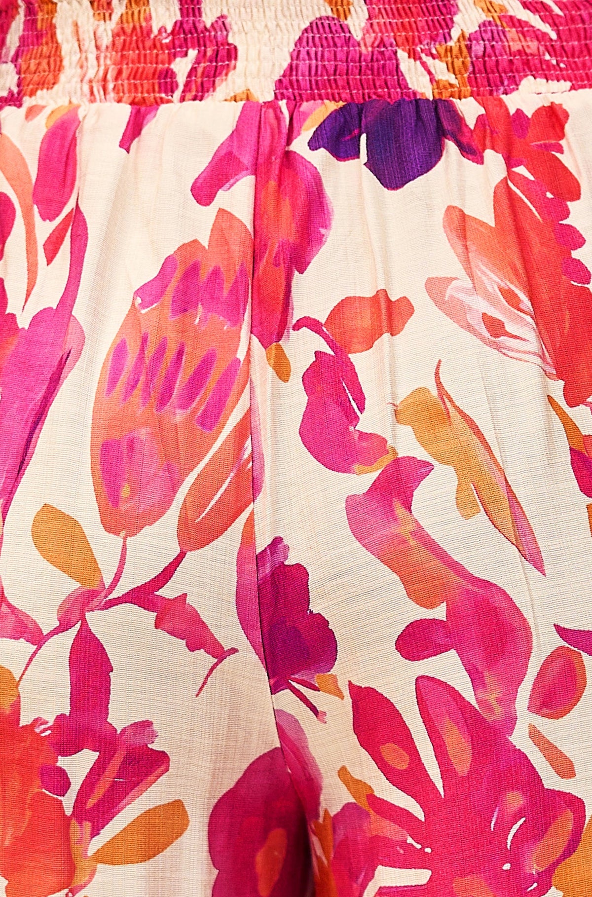 Yumi Pink Abstract Floral Wide Leg Trousers