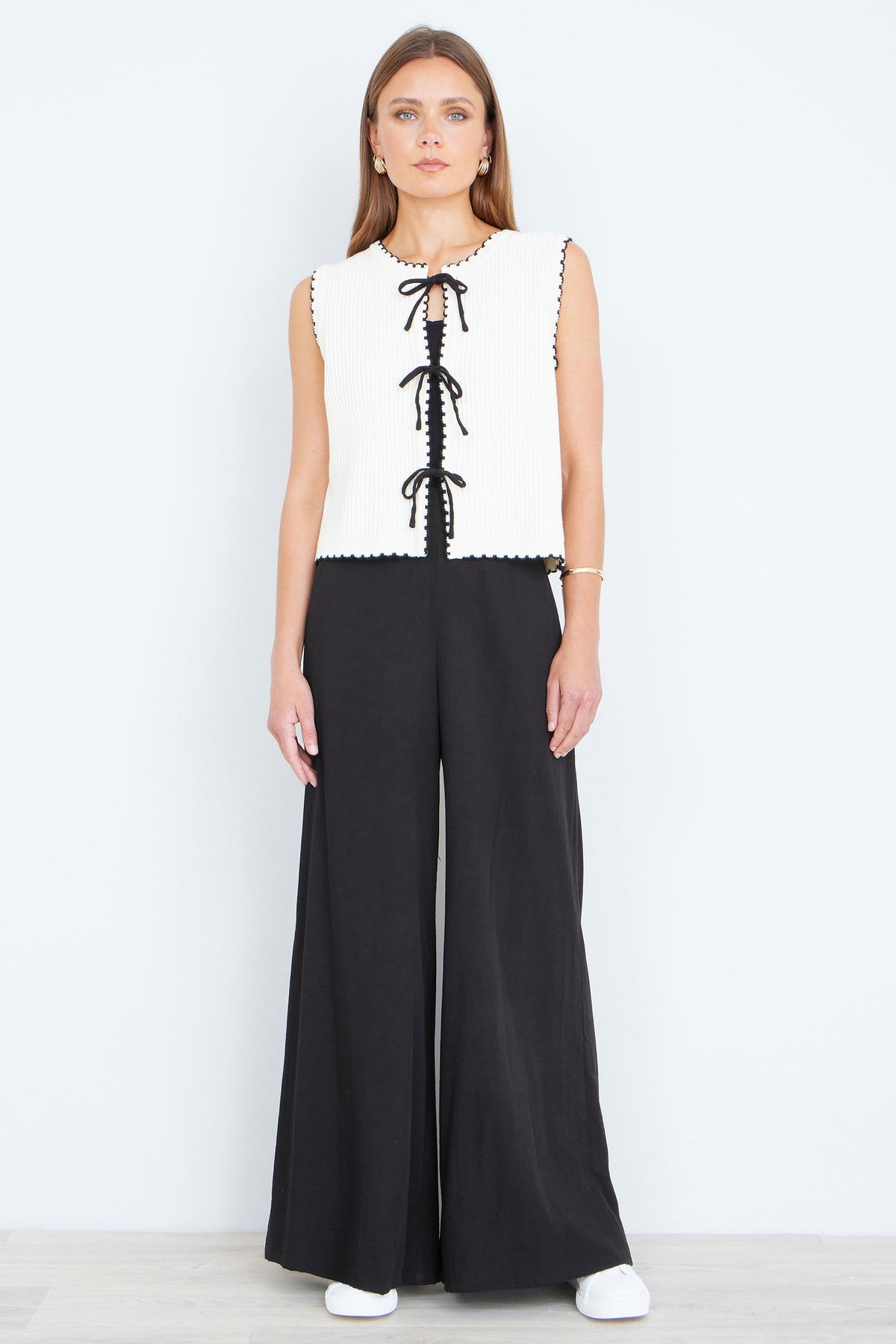 Yumi Black Wide Leg Palazzo Trousers