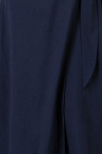 Yumi Navy Wrap Tie Midi Shirt Dress