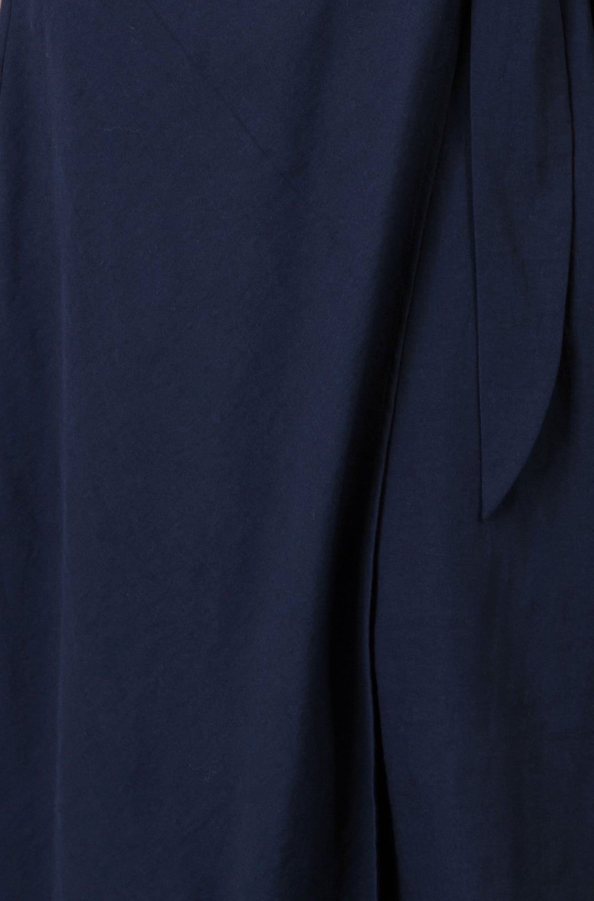 Yumi Navy Wrap Tie Midi Shirt Dress