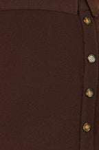 Yumi Brown Knitted Mini Skirt With Buttons