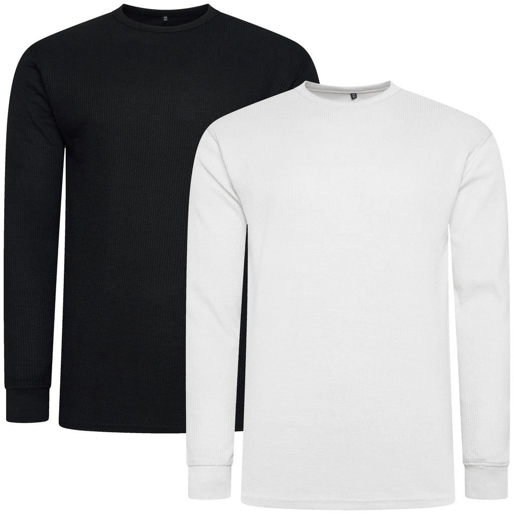 One Brand Crew Neck Waffle Knit T-Shirt