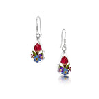 Mixed Flower Teardrop Dangle Drop Earrings