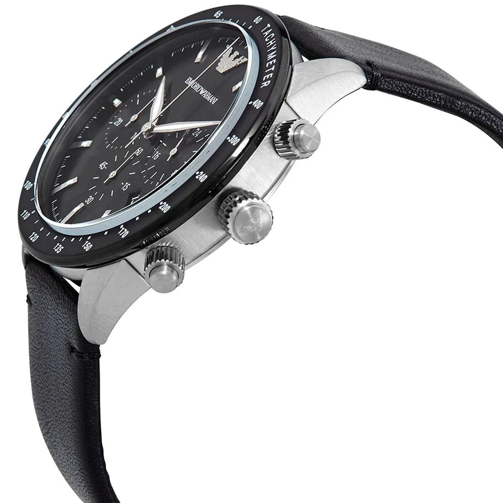 Emporio Armani AR11243 Mario Men's Silver & Black Watch