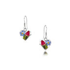 Mixed Flower Heart Drop Earrings