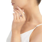 Mixed Flower Heart Ring - Adjustable