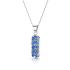 Forget-Me-Not Vertical Bar Pendant Necklace