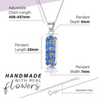 Forget-Me-Not Vertical Bar Pendant Necklace