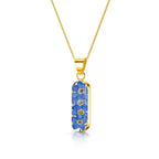 Forget-Me-Not Vertical Bar Pendant Necklace