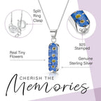 Forget-Me-Not Vertical Bar Pendant Necklace