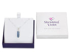 Forget-Me-Not Vertical Bar Pendant Necklace