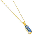 Forget-Me-Not Vertical Bar Pendant Necklace