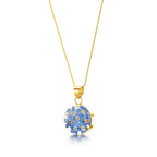 Forget-Me-Not Round Pendant Necklace