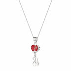 Poppy Initial Charm Heart Pendant Necklace with Heart Charm
