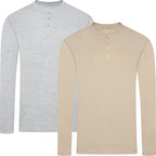 Henley Waffle Knit Long Sleeve Top