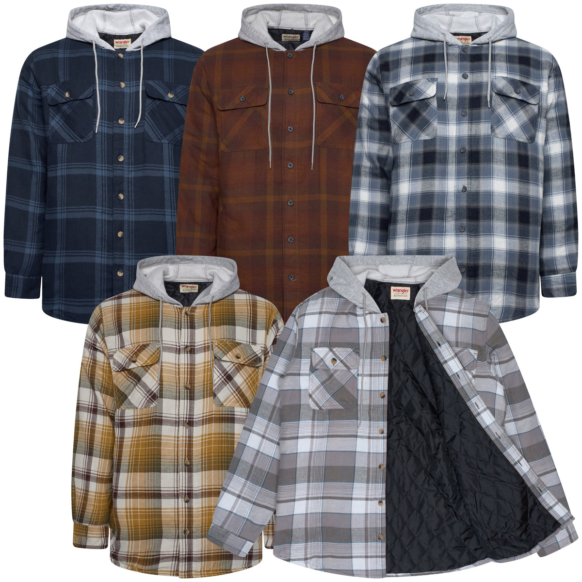 Wrangler Padded Hooded Shirt Jacket