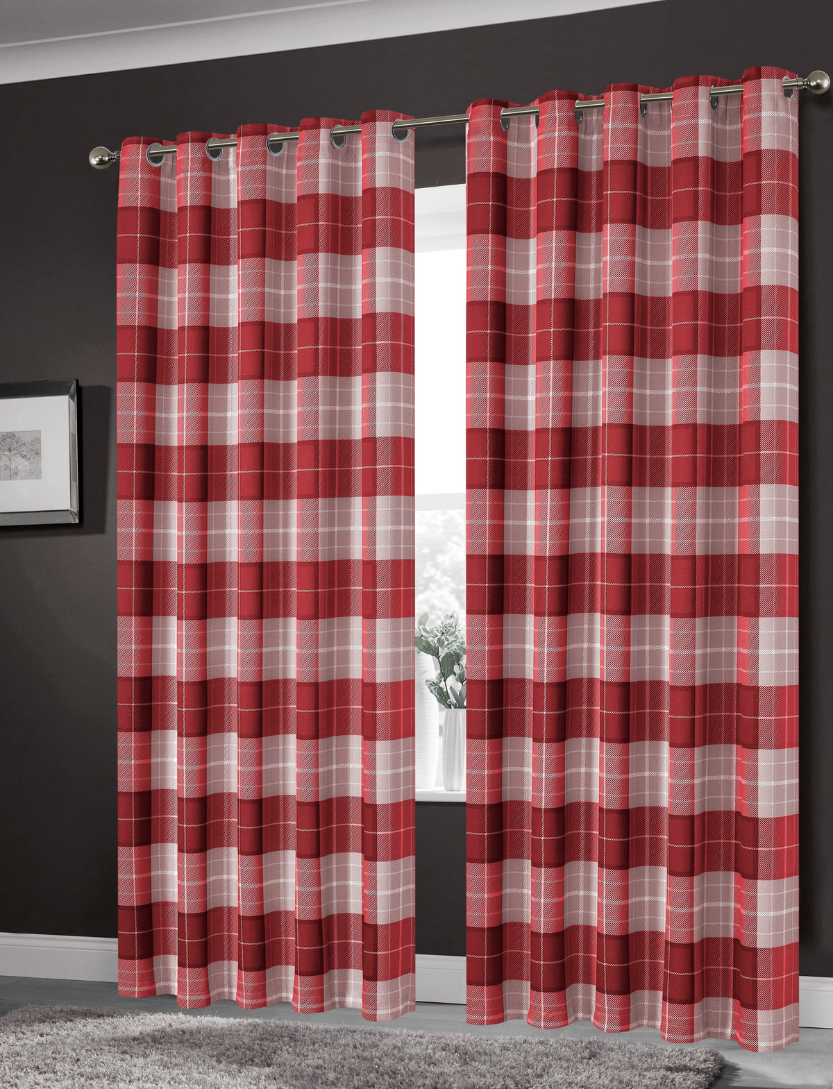 OLIVIA ROCCO Blackout Thermal Curtains Check Marble Design Light Blocking Panels Multiple