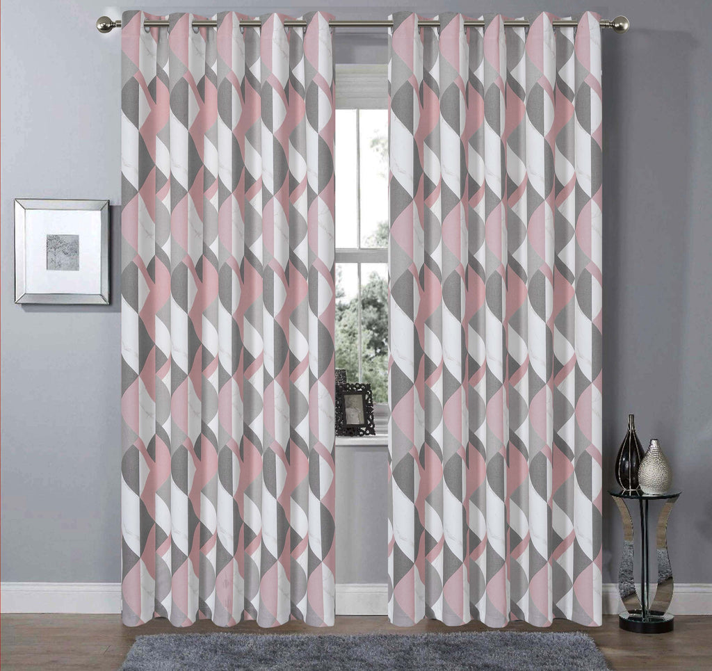 OLIVIA ROCCO Blackout Thermal Curtains Check Marble Design Light Blocking Panels Multiple