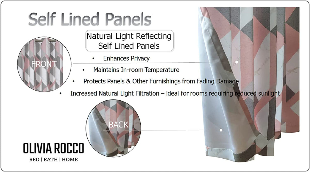 OLIVIA ROCCO Blackout Thermal Curtains Check Marble Design Light Blocking Panels Multiple