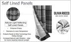OLIVIA ROCCO Blackout Thermal Curtains Check Marble Design Light Blocking Panels Multiple
