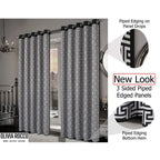 OLIVIA ROCCO Milano Geometric Blackout Curtains Thermal Insulated Eyelet Pair Pencil Pleat