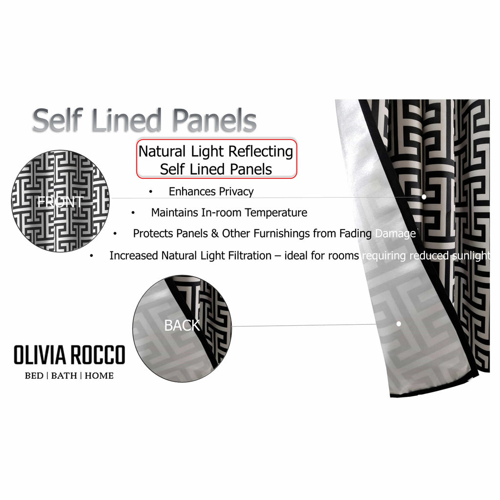 OLIVIA ROCCO Milano Geometric Blackout Curtains Thermal Insulated Eyelet Pair Pencil Pleat
