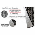 OLIVIA ROCCO Milano Geometric Blackout Curtains Thermal Insulated Eyelet Pair Pencil Pleat